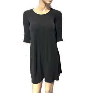 EILEEN FISHER Dress Short Petite Size PP Gray 3/4 Sleeve Pintuck